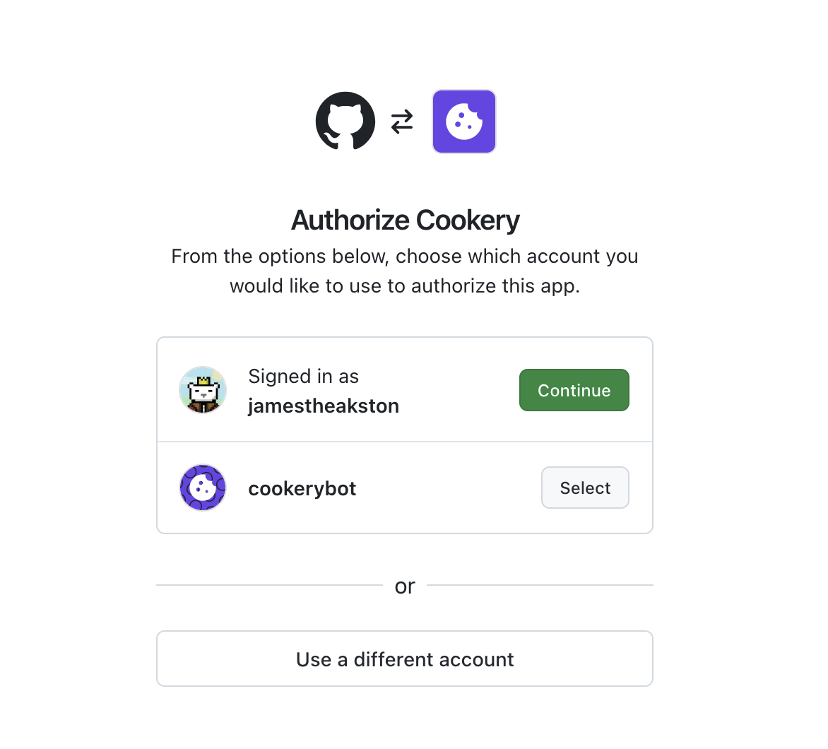 Account selection