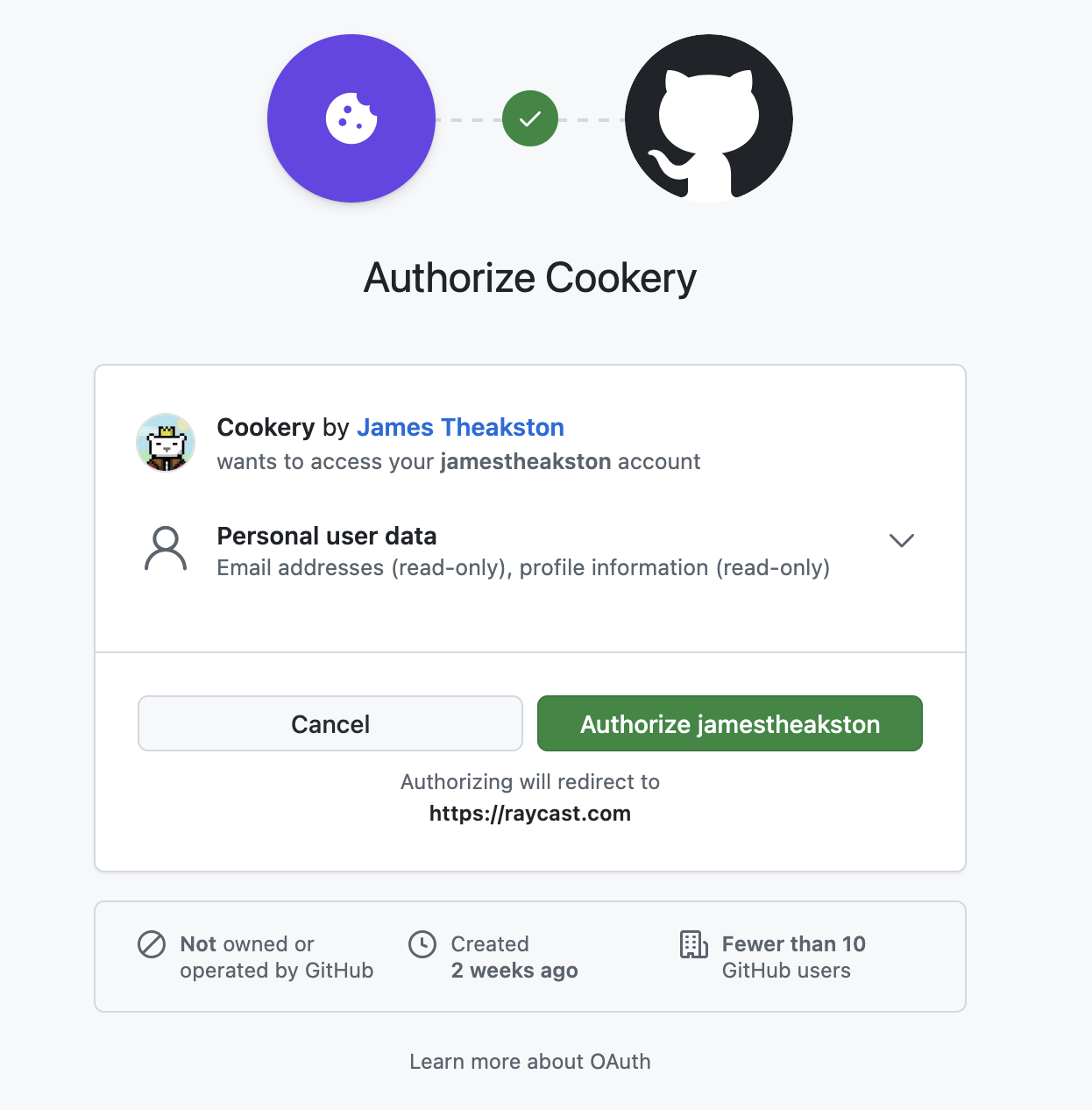 Authorization consent screen