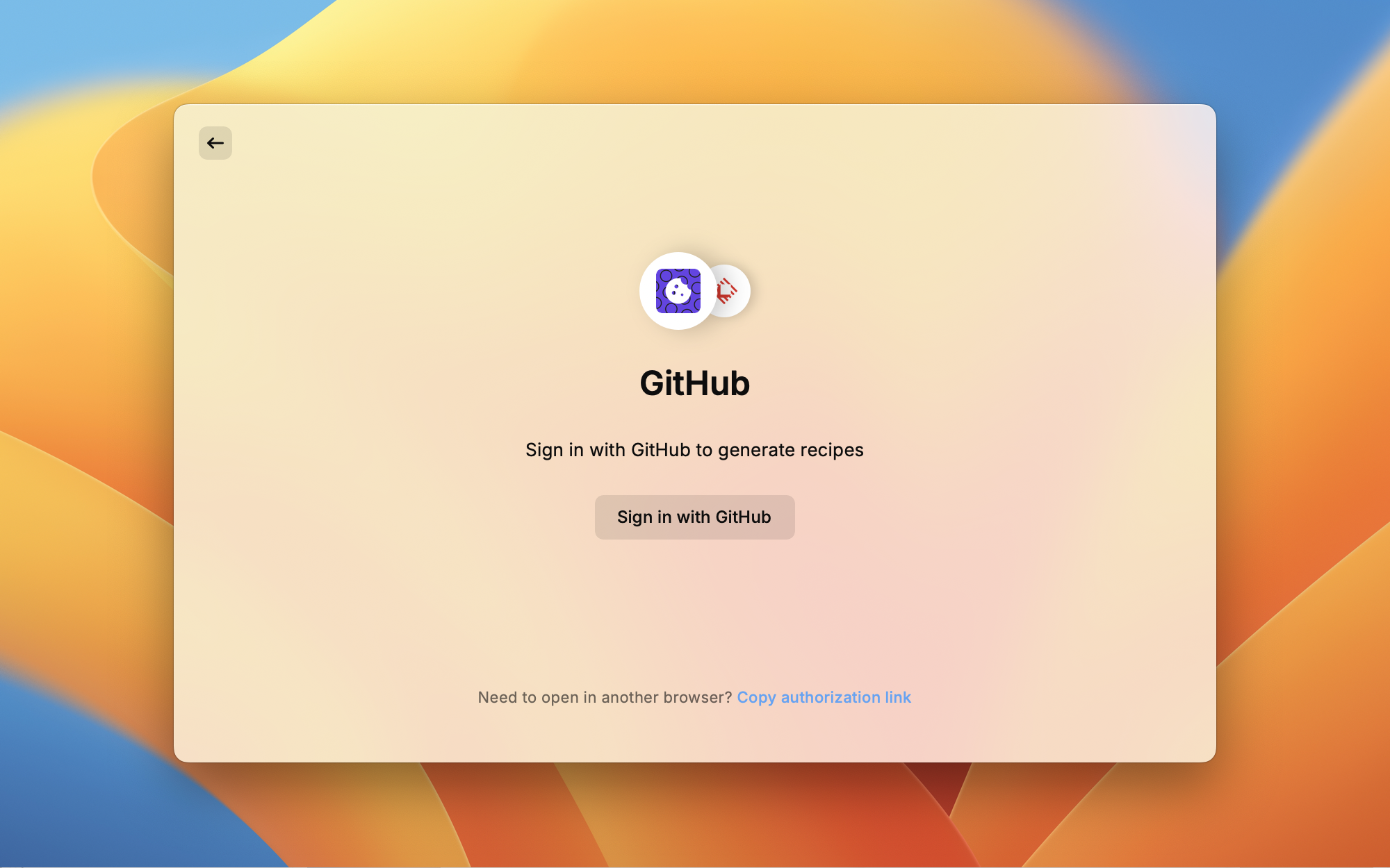 Sign in prompt
